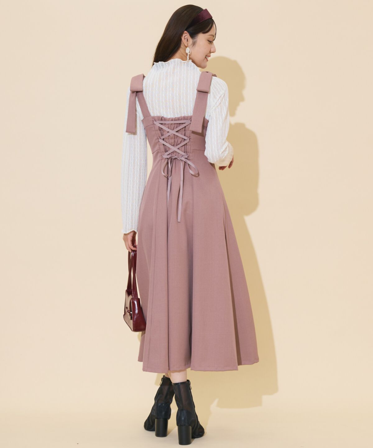 WILLSELECTION「ショルダーリボンフロントZIPワンピース」|ワンピース|