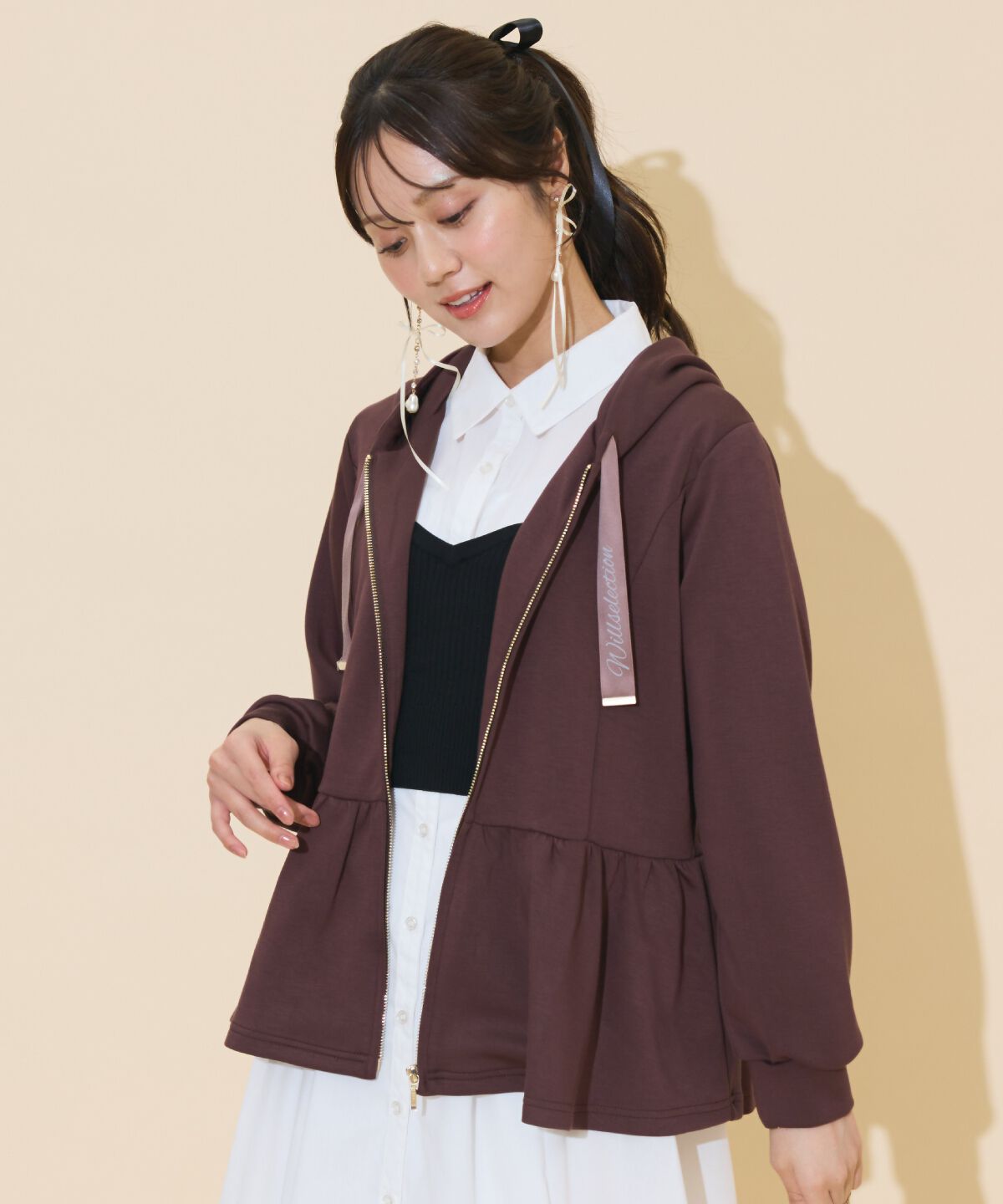 WILLSELECTION「ペプラムパーカー」|パーカー|