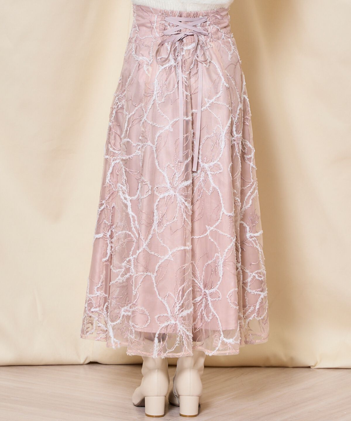 WILLSELECTION「ラメ刺繍チュールフレアスカート」|フレア|