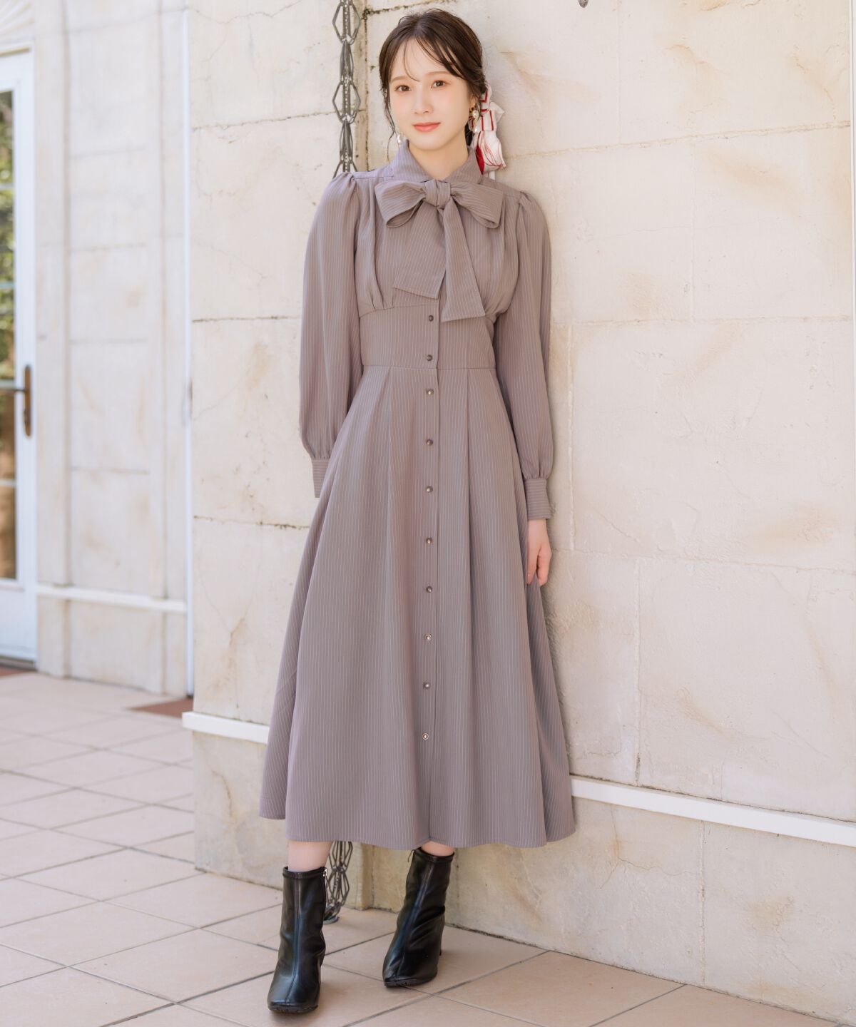 WILLSELECTION「リボンタイコルセットシャツワンピース」|ワンピース|