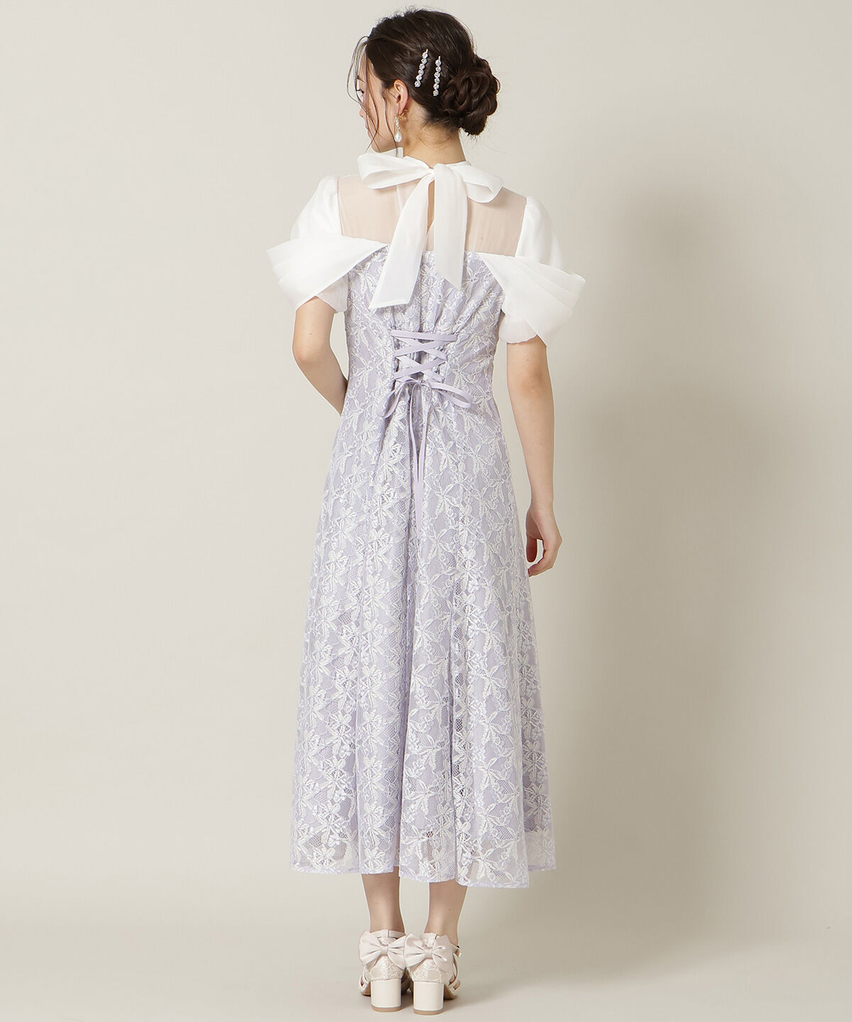 WILLSELECTION「シアーベールレースワンピース」|ドレス|