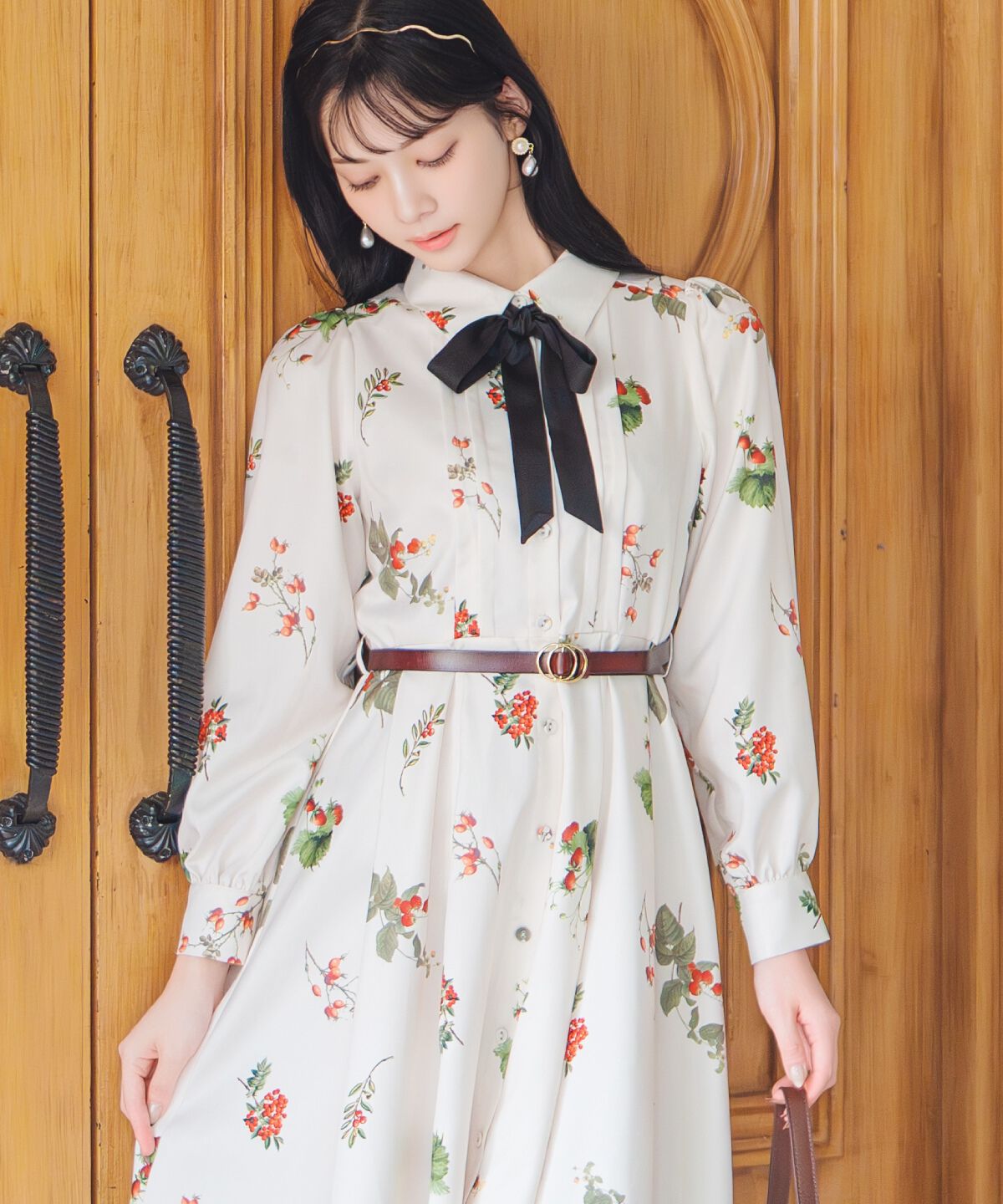 WILLSELECTION「ウィンターボタニカルリボンタイワンピース」|ワンピース|