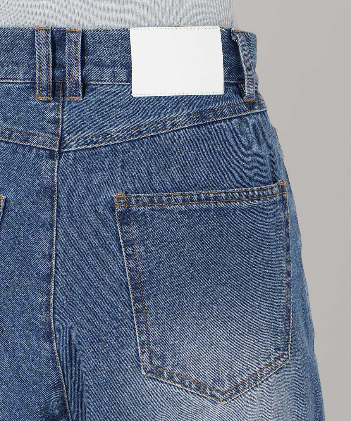 WILLSELECTION「ビジューポケットワイドデニムパンツ」|デニム|