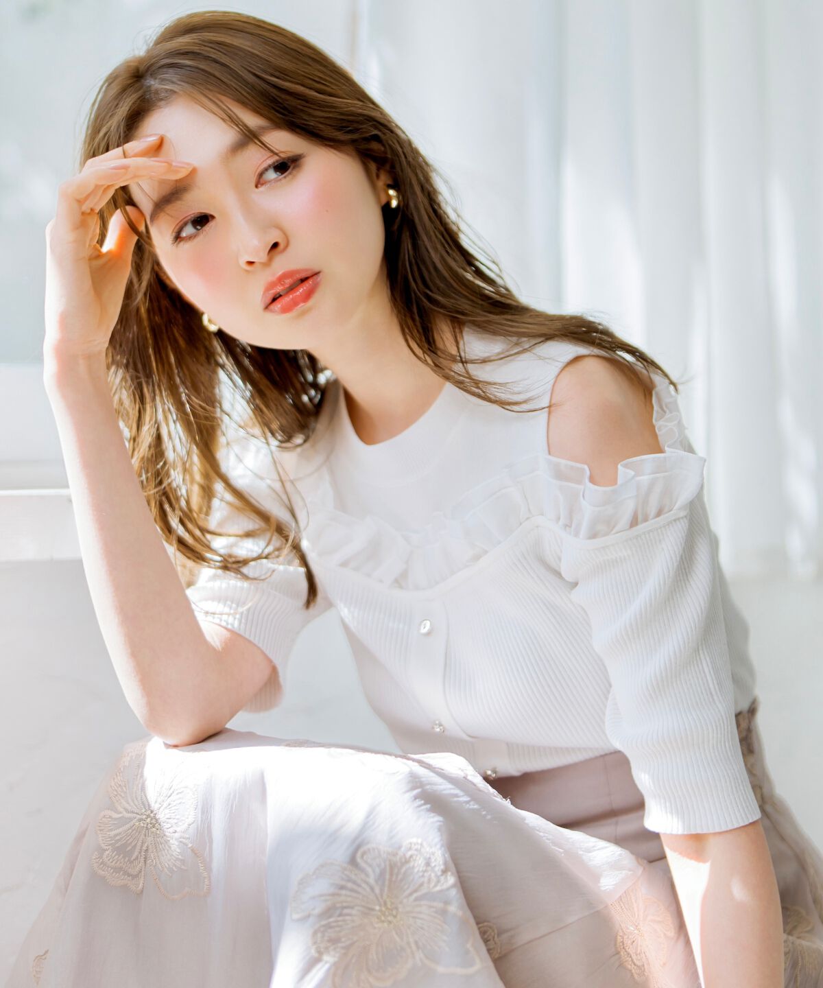 WILLSELECTION「フリルレイヤードリブニット」|ニット・セーター|