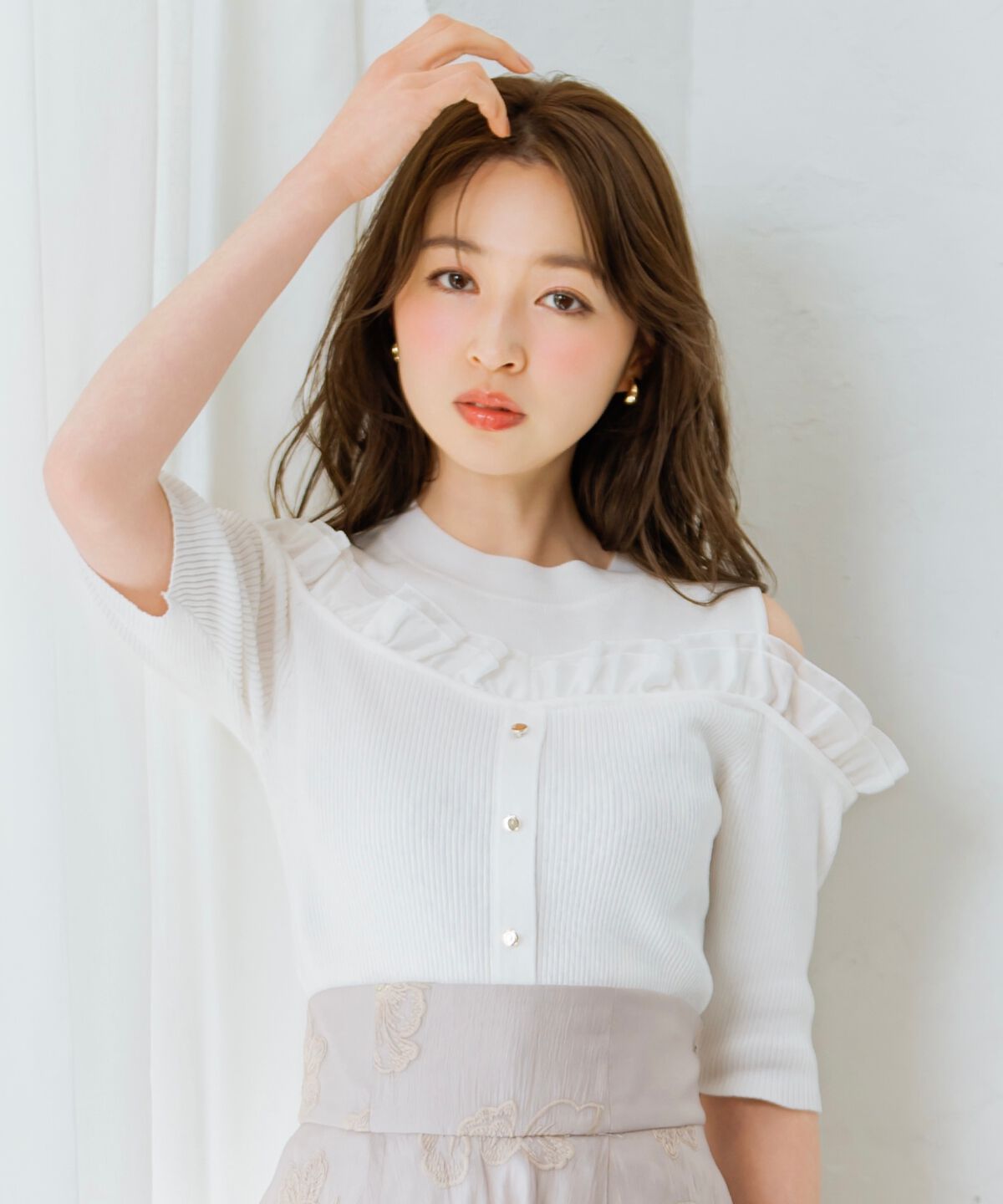 WILLSELECTION「フリルレイヤードリブニット」|ニット・セーター|