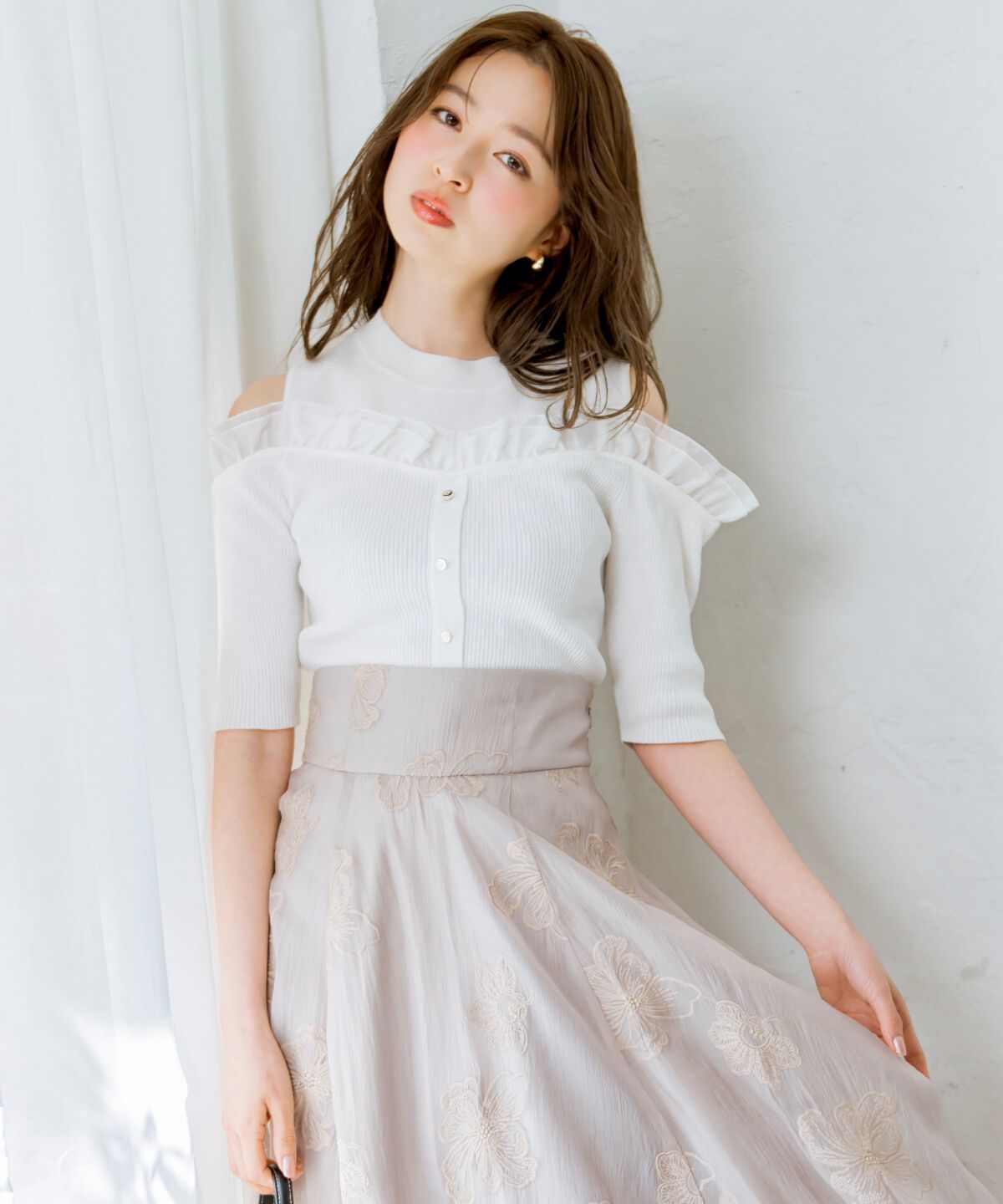 WILLSELECTION「フリルレイヤードリブニット」|ニット・セーター|