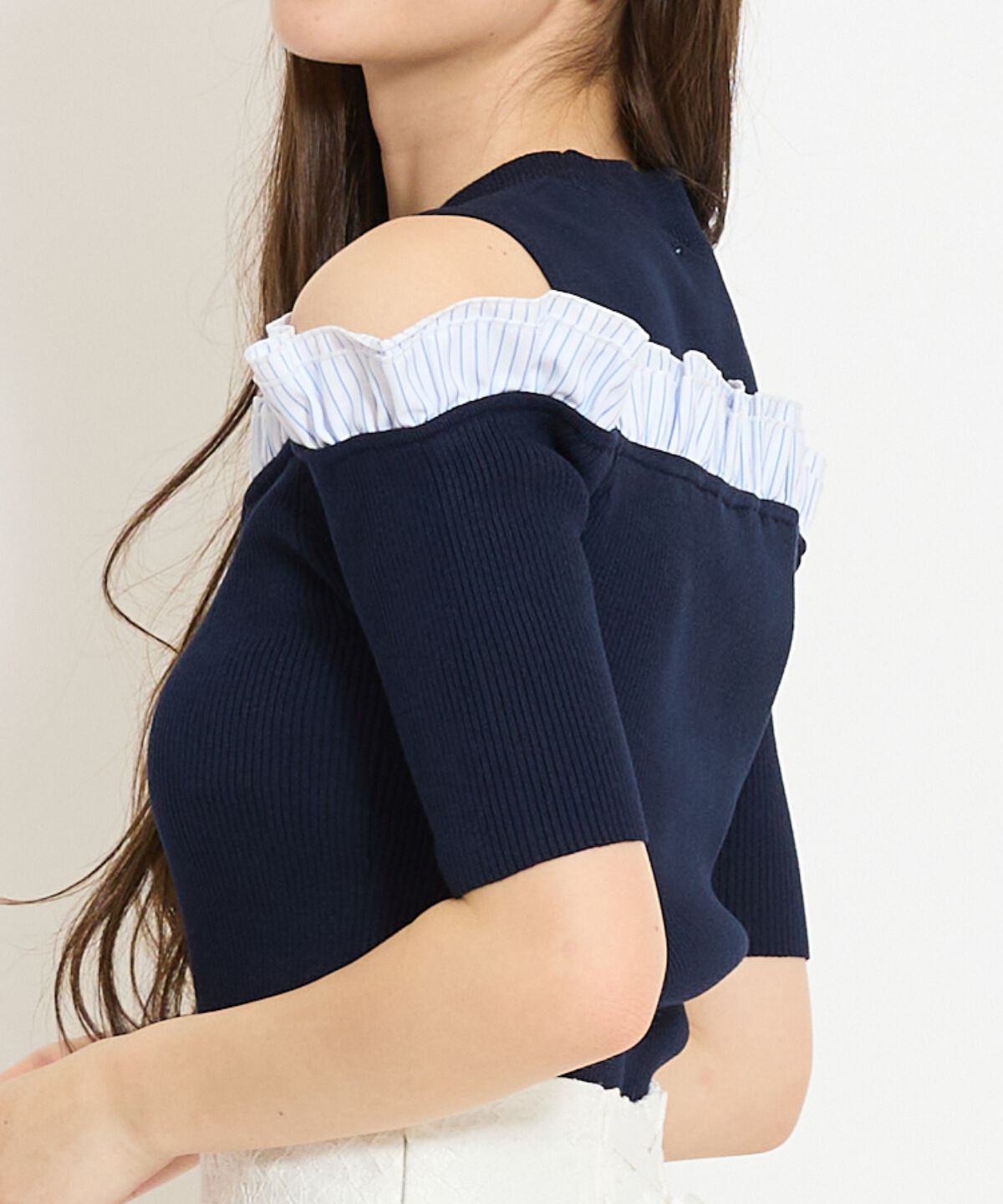 WILLSELECTION「フリルレイヤードリブニット」|ニット・セーター|