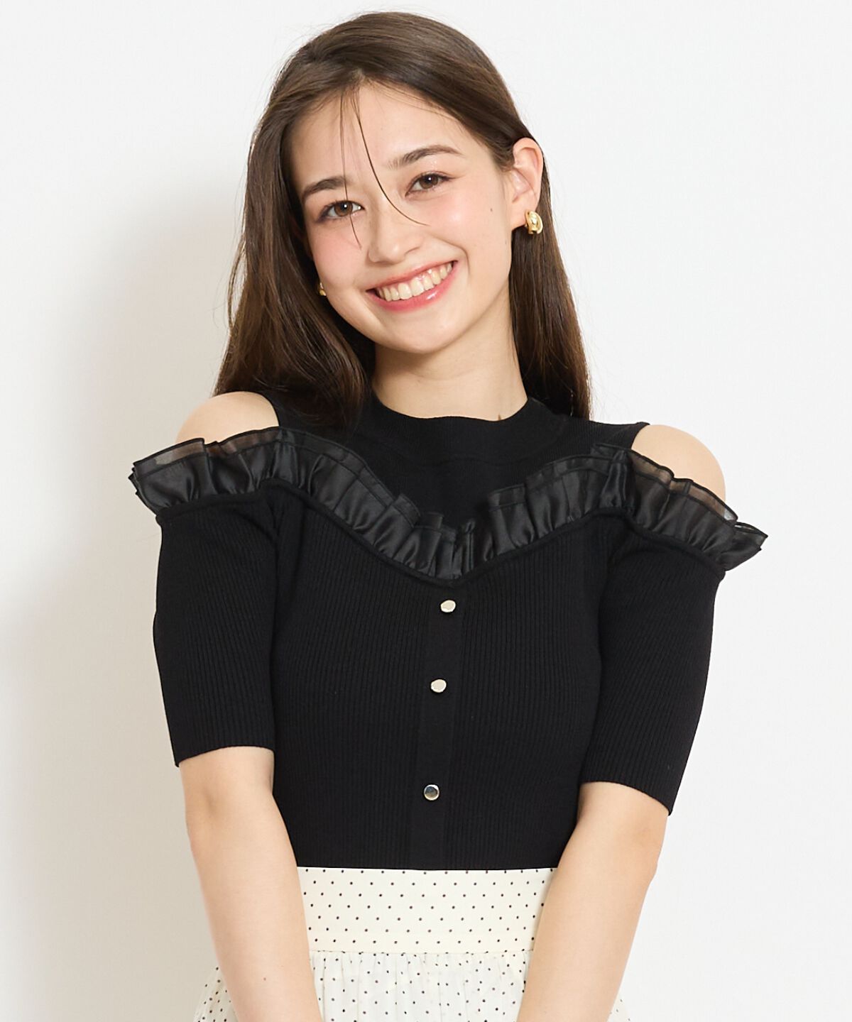 WILLSELECTION「フリルレイヤードリブニット」|ニット・セーター|