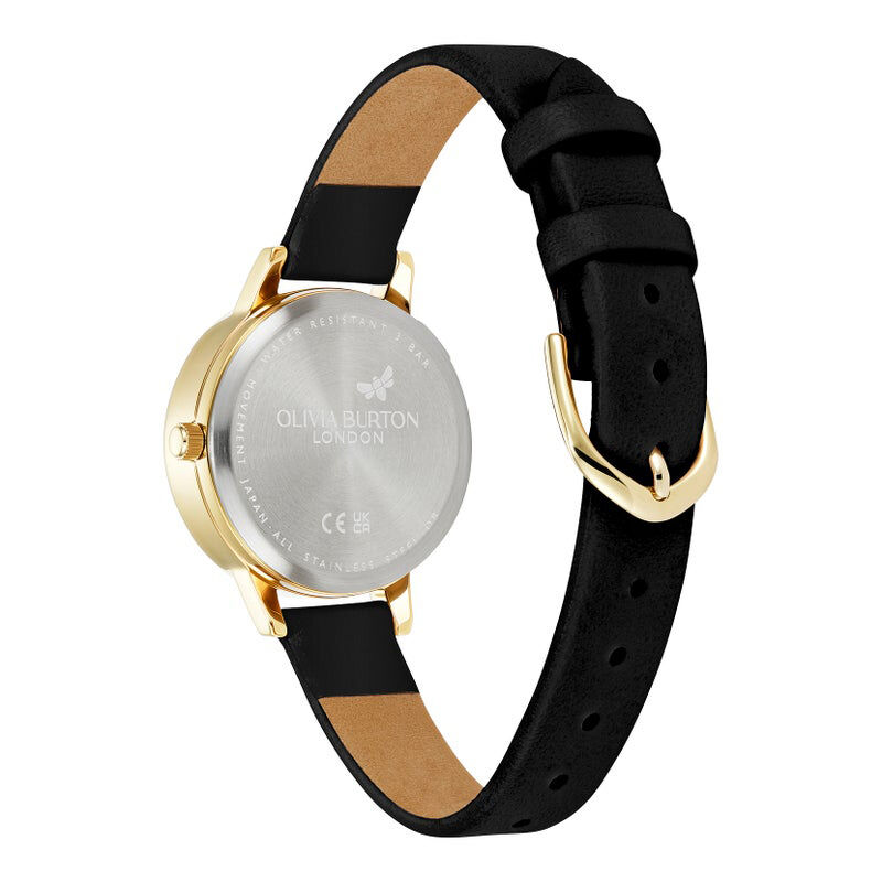 OLIVIA BURTON 「〈OLIVIA BURTON(ｵﾘﾋﾞｱﾊﾞｰﾄﾝ)〉3D ﾌﾗﾜｰ ﾐﾃﾞｨｺﾞｰﾙﾄﾞ ﾌﾞﾗｯｸﾚｻﾞｰ」|腕時計|