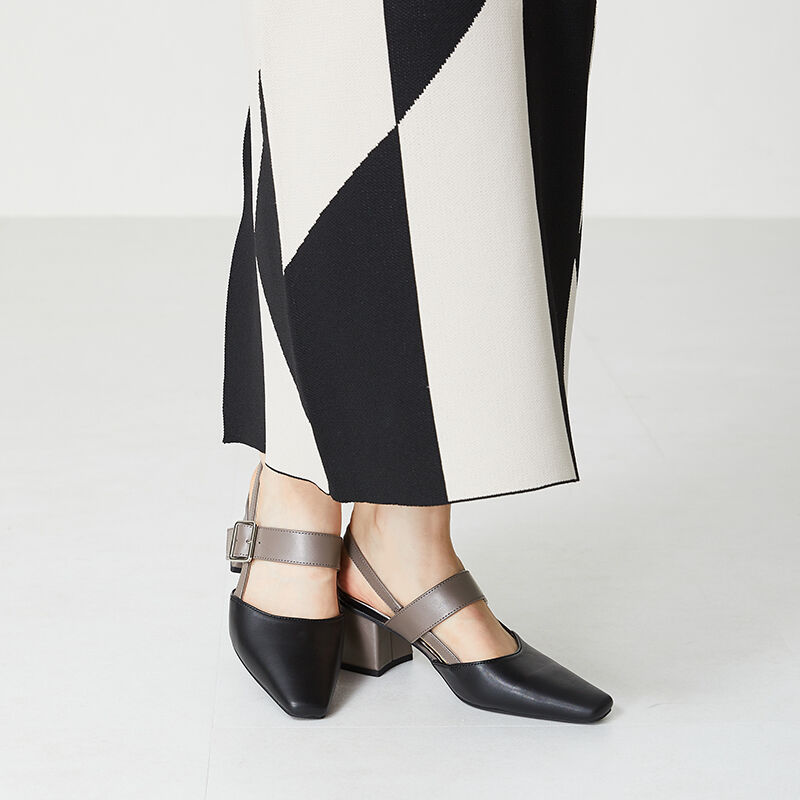 ORiental TRaffic「変形ヒールバックストラップパンプス/31314」|パンプス|BLACK