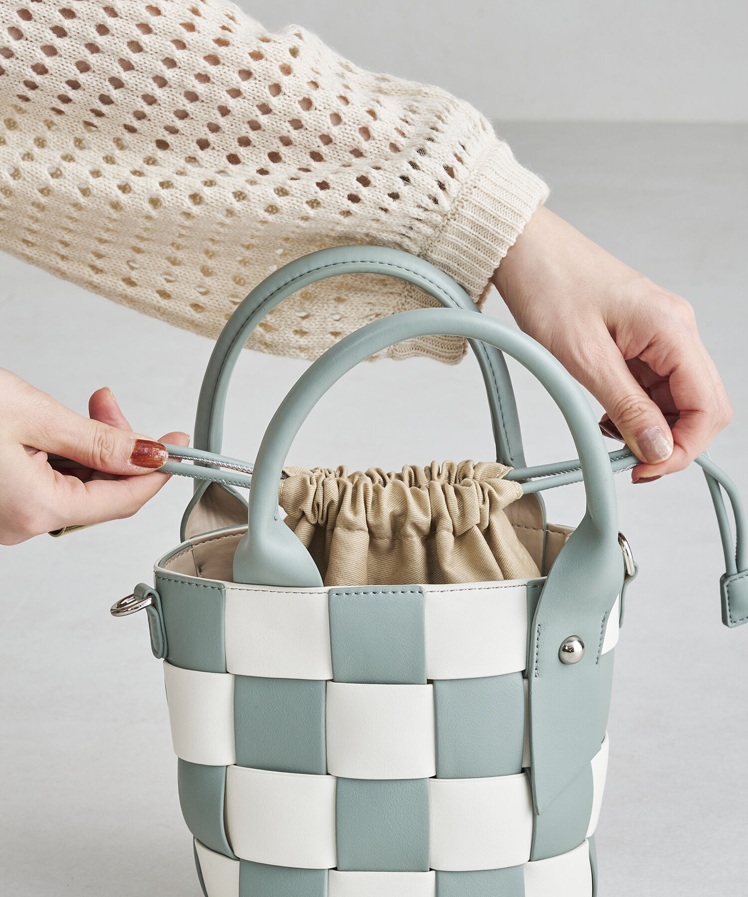 ORiental TRaffic「【BAG】編みデザインハンドバッグ/BA-229」|ショルダー・メッセンジャー|