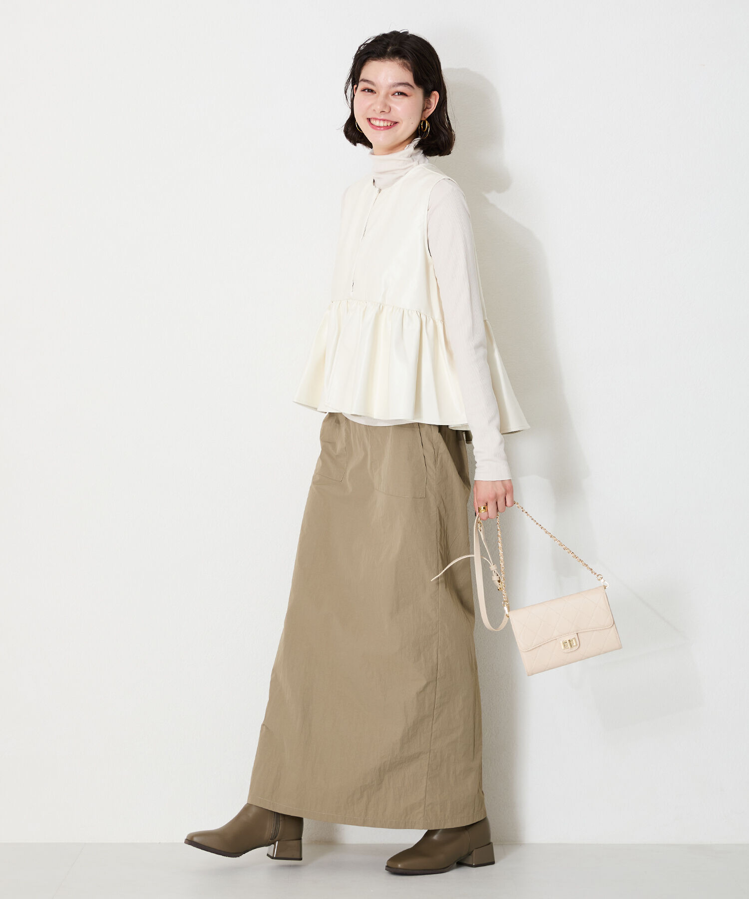 ORiental TRaffic「スクエアトゥ ミドルヒール ロングブーツ /41502 ヒール5ｃｍ」|ロングブーツ|