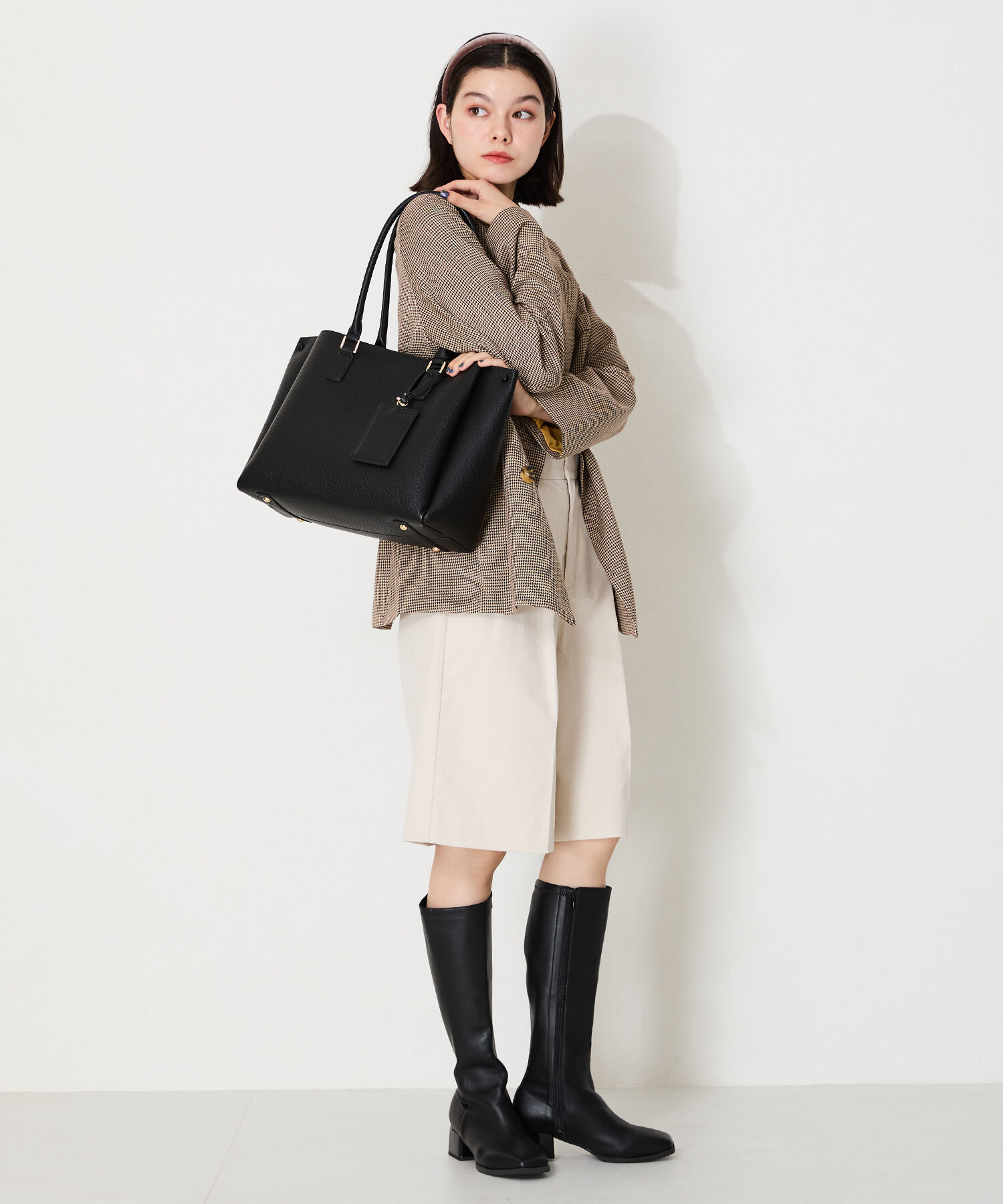 ORiental TRaffic「スクエアトゥ ミドルヒール ロングブーツ /41502 ヒール5ｃｍ」|ロングブーツ|