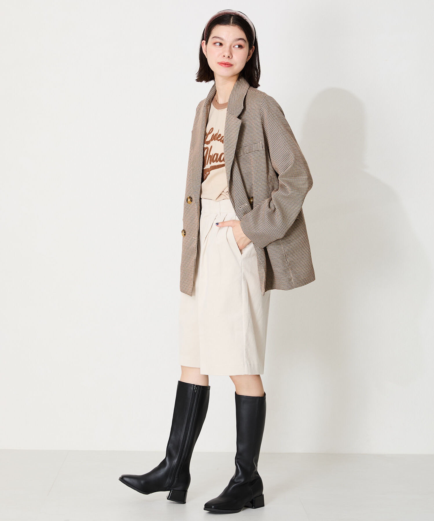 ORiental TRaffic「スクエアトゥ ミドルヒール ロングブーツ /41502 ヒール5ｃｍ」|ロングブーツ|