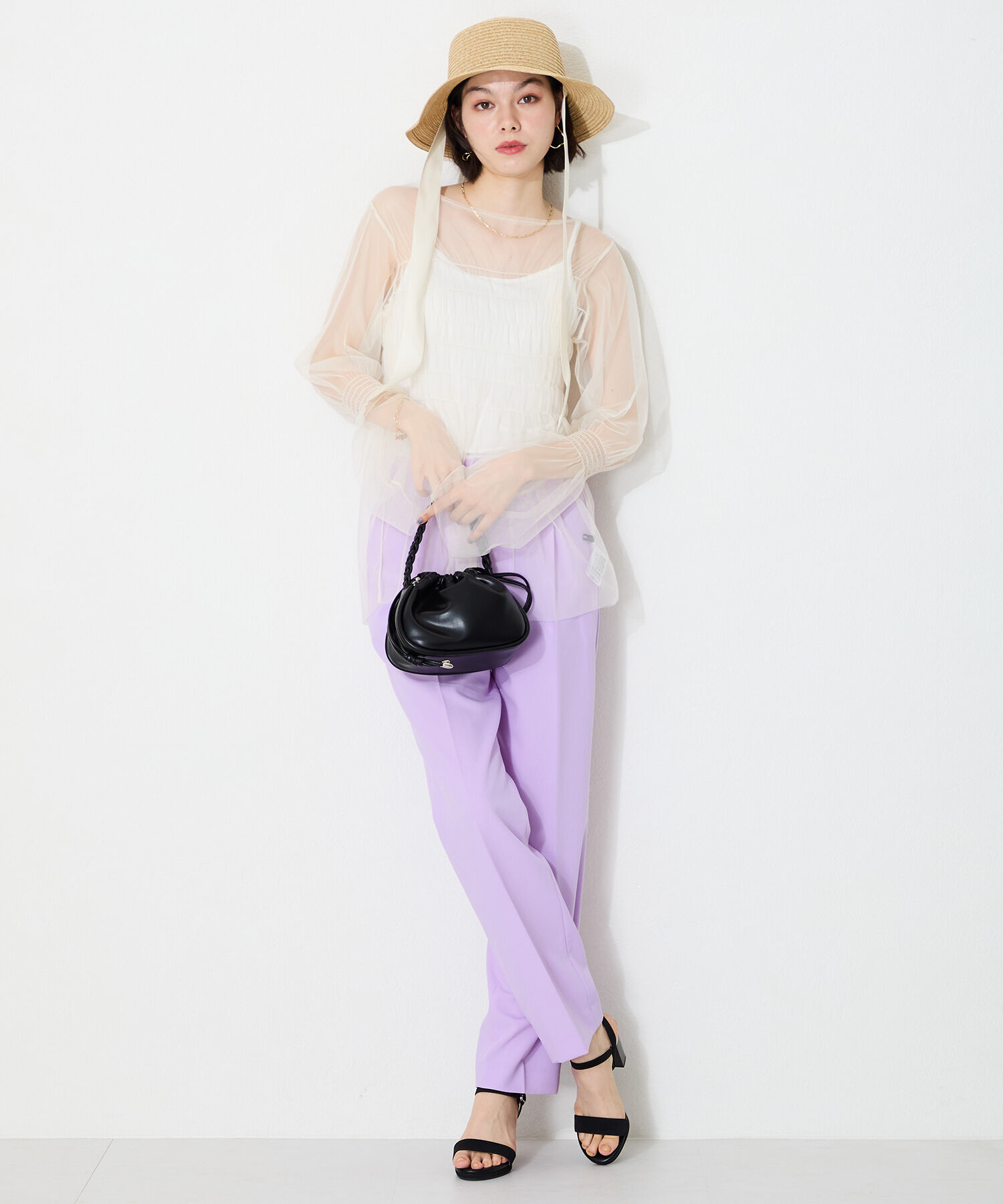 ORiental TRaffic「ラウンドトゥラインヒールサンダル/51208 サンダル トレンド 人気」|サンダル|