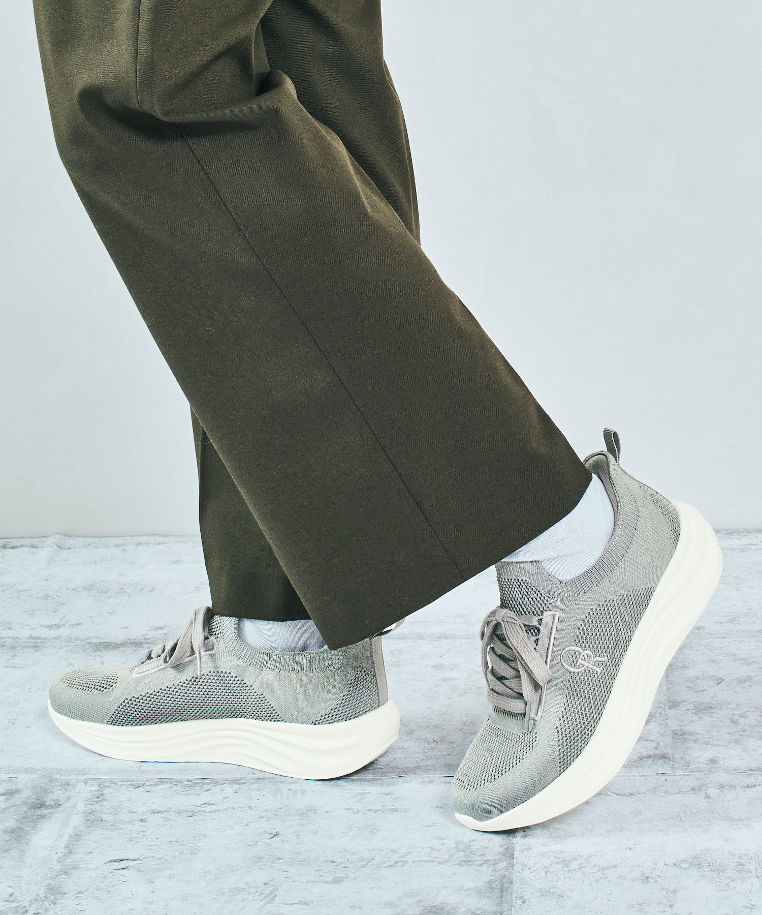 ORiental TRaffic「【瞬間フィット】ウエーブソールニットスニーカー/OT5704」|スニーカー|GREY