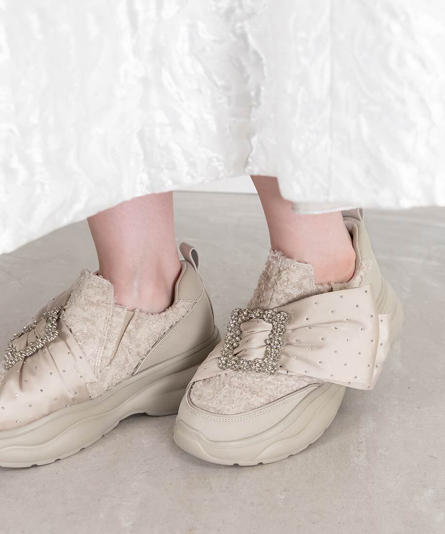  「ビッグリボンボリュームソールスニーカー」|スニーカー|