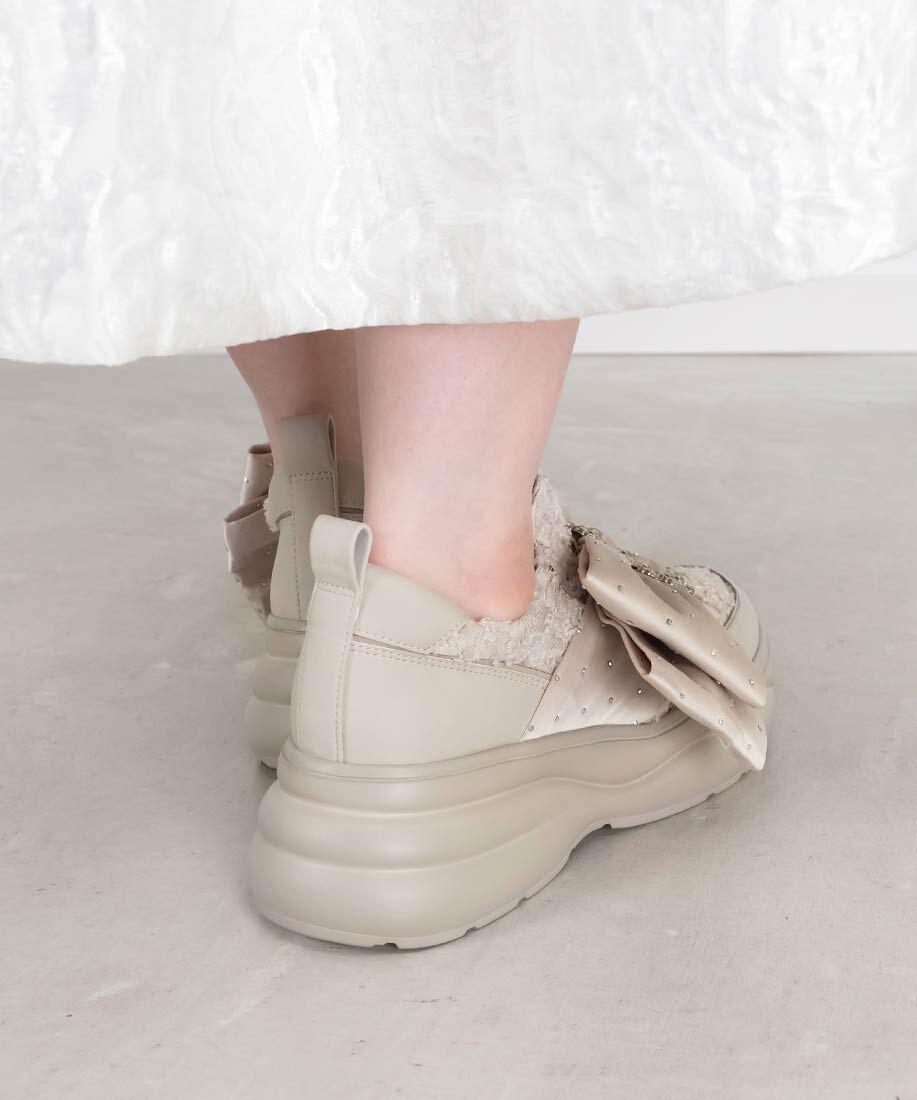  「ビッグリボンボリュームソールスニーカー」|スニーカー|