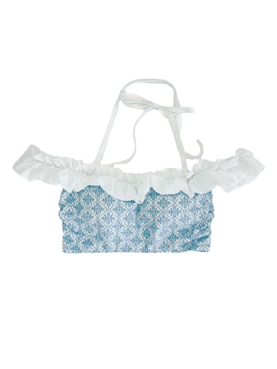 PEAK&PINE「【新作水着】ジャガード素材フリルオフショルダービキニ(258049)」|ビキニ|