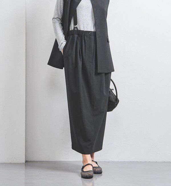 UNITED ARROWS「サスペンダー スカート」|スカート|BLACK