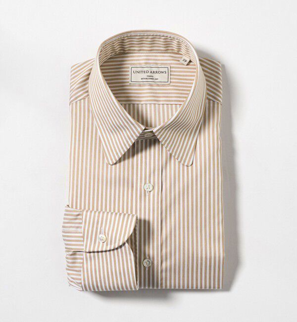 UNITED ARROWS「イージーケア AG ファンシーストライプ ラウンドレギュラーカラー シャツ ー抗菌防臭ー」|シャツ・ブラウス|MD.BROWN