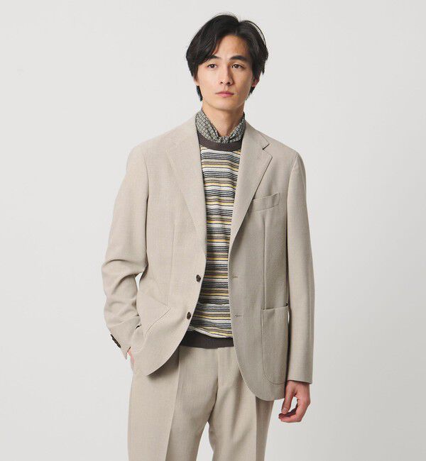 UNITED ARROWS「ポプリン シングル 3ボタン テーラード ジャケット R-MODEL」|テーラードジャケット|BEIGE