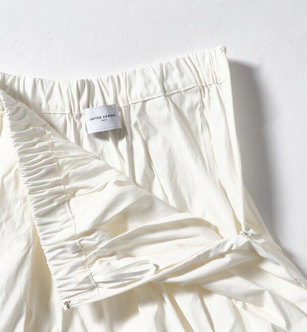 UNITED ARROWS「ボリューム タック スカート WHITE ‐ウォッシャブル‐」|スカート|