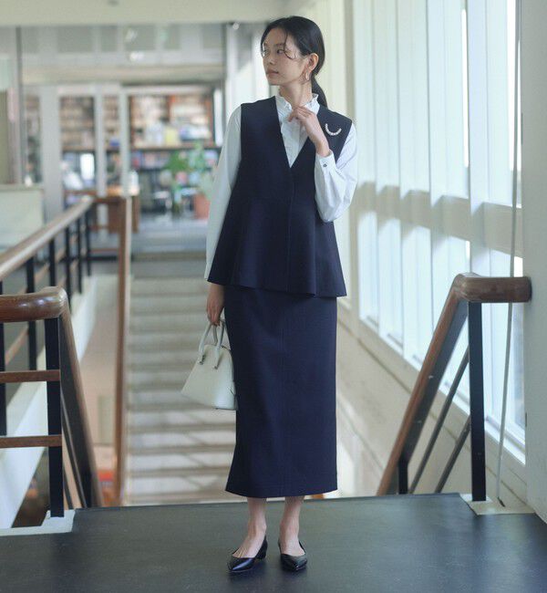 UNITED ARROWS green label relaxing「［size SHORTあり］fleurie(フルリー) ペプラム ジレ」|ベスト・ジレ|