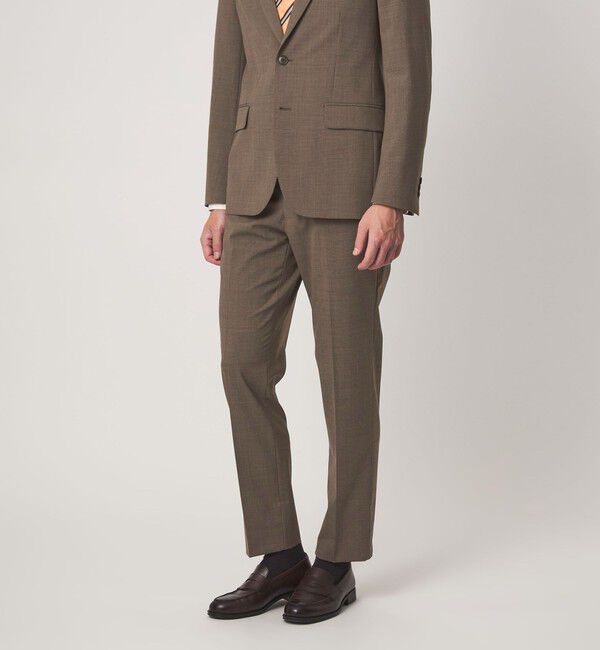 UNITED ARROWS green label relaxing「A+ TWPU チドリ スリム セットアップ パンツ スラックス -ウォッシャブル・ストレッチ・ウエストアジャスタ」|スーツ|MD.BROWN
