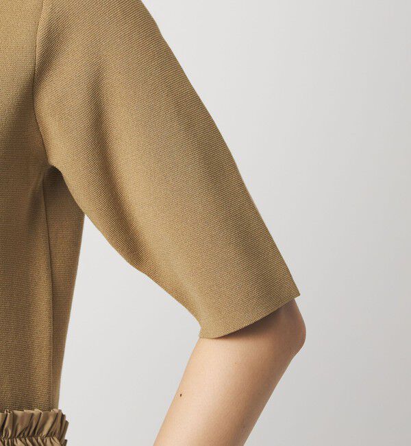 UNITED ARROWS green label relaxing「ドッキング ペプラム ショートスリーブ ニット プルオーバー ウォッシャブル」|ニット・セーター|