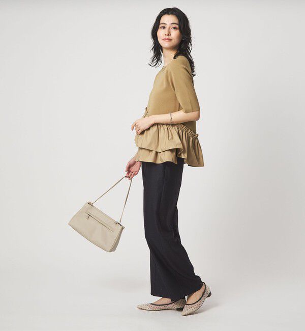 UNITED ARROWS green label relaxing「ドッキング ペプラム ショートスリーブ ニット プルオーバー ウォッシャブル」|ニット・セーター|