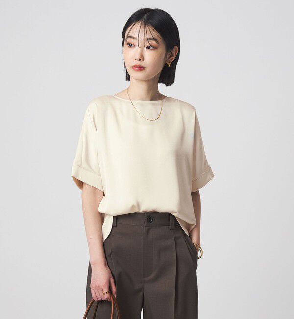 UNITED ARROWS green label relaxing「サテン TEE ブラウス」|シャツ・ブラウス|OFF WHITE