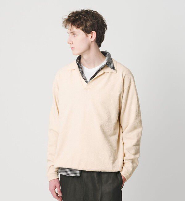 BEAUTY&YOUTH UNITED ARROWS「クリンプ コットン ポロスキッパー ニット ウォッシャブル」|ニット・セーター|