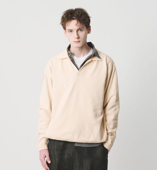 BEAUTY&YOUTH UNITED ARROWS「クリンプ コットン ポロスキッパー ニット ウォッシャブル」|ニット・セーター|