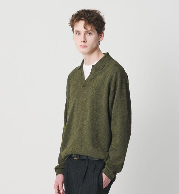 BEAUTY&YOUTH UNITED ARROWS「クリンプ コットン ポロスキッパー ニット ウォッシャブル」|ニット・セーター|
