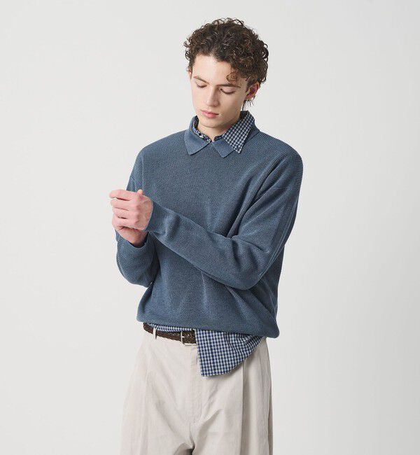 BEAUTY&YOUTH UNITED ARROWS「ファイン アゼ カラー ニット ウォッシャブル」|ニット・セーター|COBALT