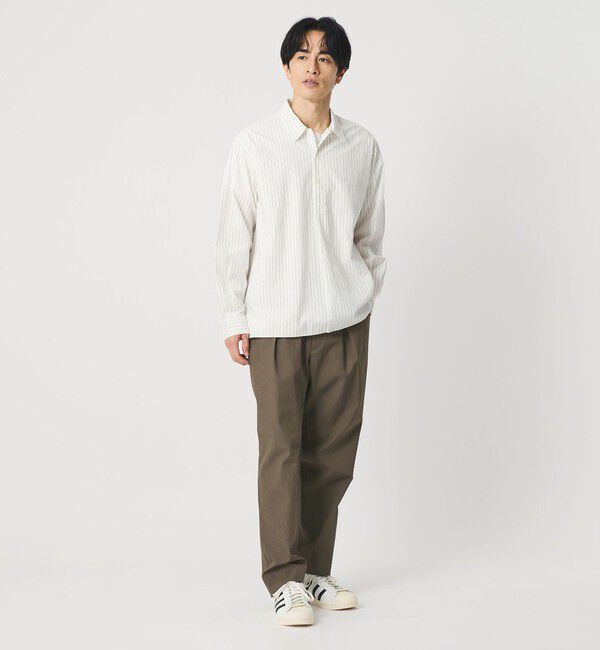 BEAUTY&YOUTH UNITED ARROWS「KOMATSU PACK 1プリーツ イージー ワイド テーパード パンツ NO.9 セットアップ対応 撥水 ウォッシャブル」|チノ|