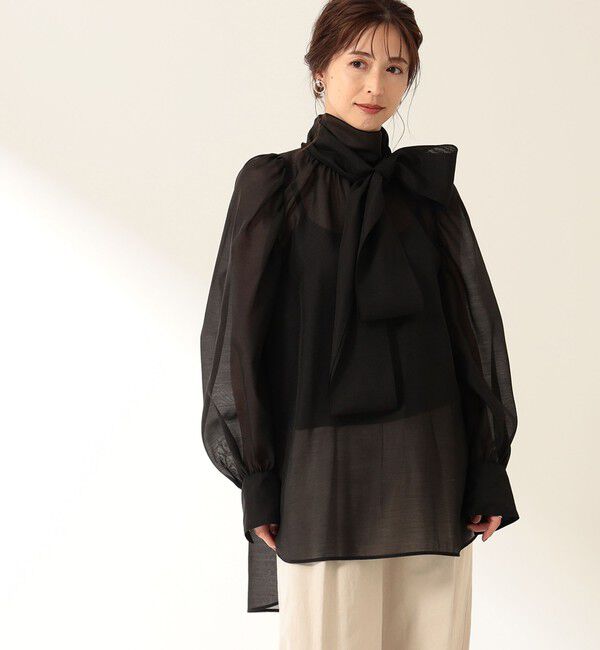 Demi-Luxe BEAMS 「オーガンジー リボンブラウス」|シャツ・ブラウス|
