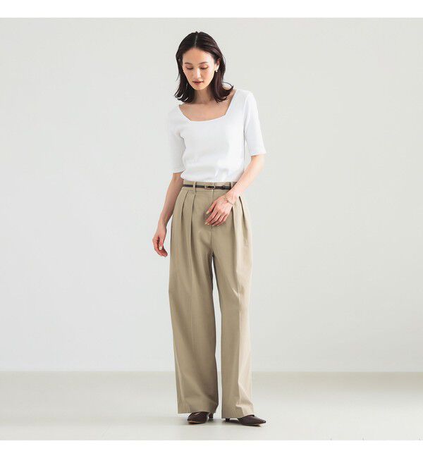 Demi-Luxe BEAMS 「【別注】スタイリスト佐藤佳菜子 &times; SLOANE / スクエアネック リブ Tシャツ」|Tシャツ・カットソー|