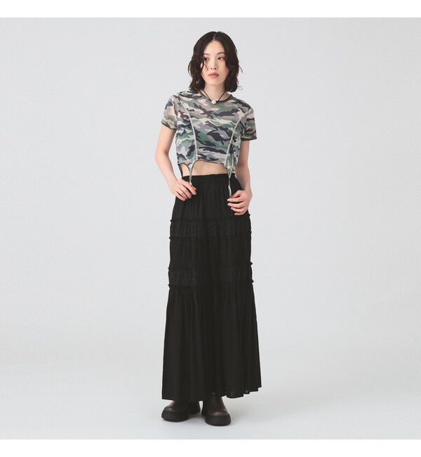 Ray BEAMS 「レース キリカエ ティアード スカート」|スカート|