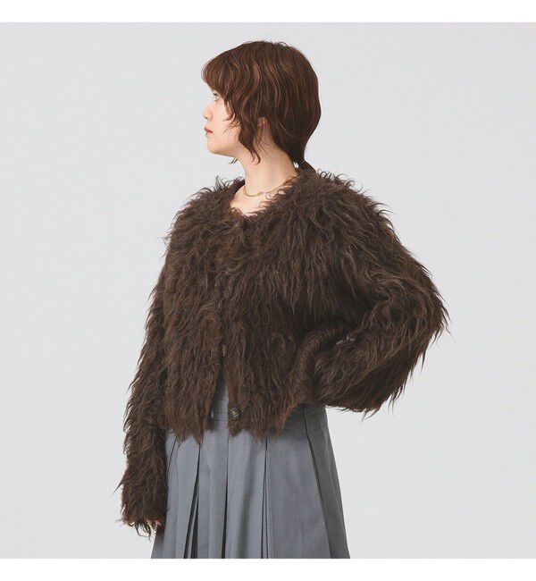 Ray BEAMS 「RBS / ミックスシャギー クルーネック カーディガン」|カーディガン|