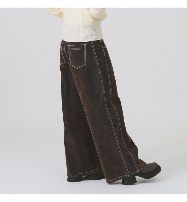 Ray BEAMS 「フロッキー デニム ワイド パンツ」|デニム|