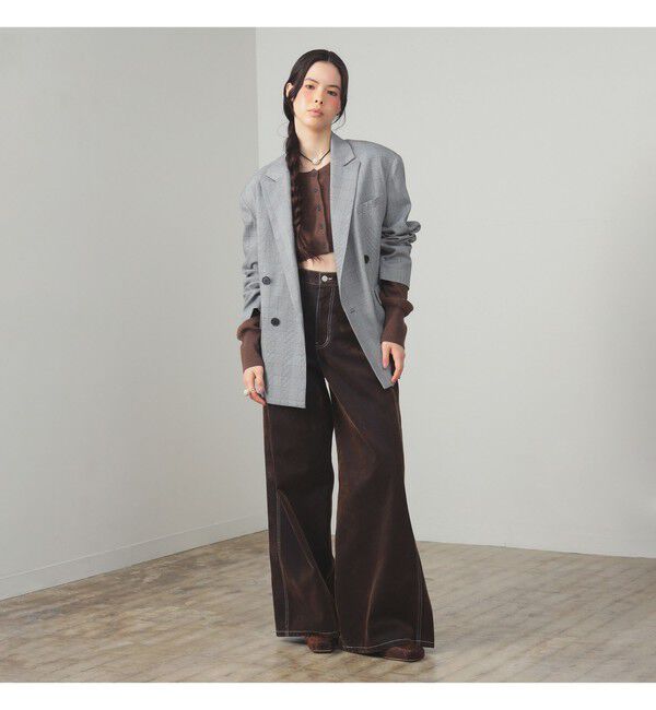 Ray BEAMS 「フロッキー デニム ワイド パンツ」|デニム|