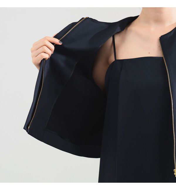 Demi-Luxe BEAMS 「エディター東原妙子 &times; Demi-Luxe BEAMS / シャイニー ポケット ショートブルゾン」|ブルゾン・スタジャン|