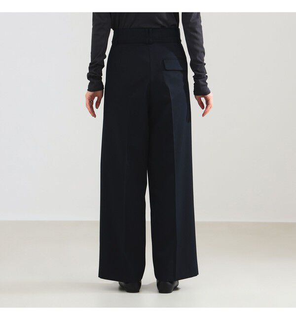 Demi-Luxe BEAMS 「ポリエステル ウール 2ループ ワイドパンツ」|チノ|