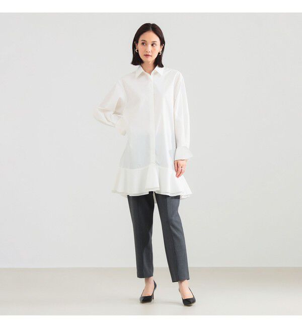 Demi-Luxe BEAMS 「フリルヘム シャツ ワンピース」|ワンピース|OFF_WHITE