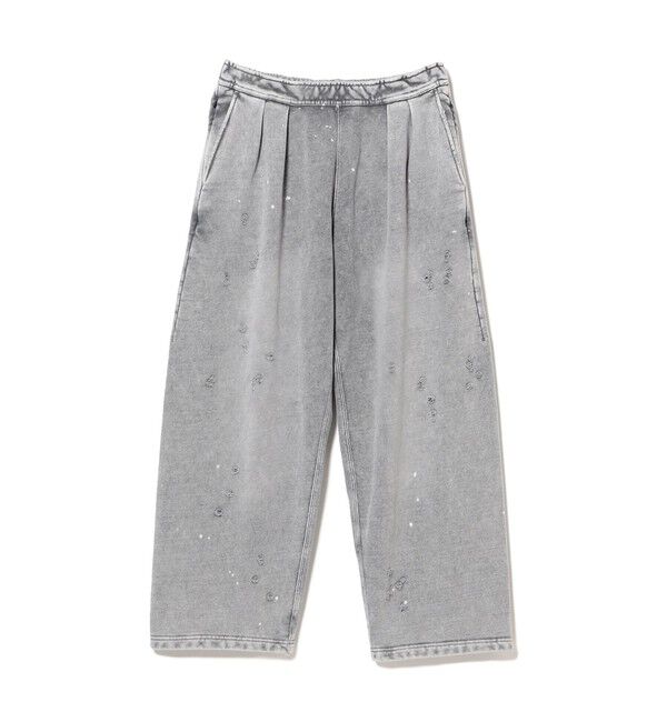 BEAMS「ワイドストレートフィット ダメージ スウェットパンツ」|チノ|FADE_GREY