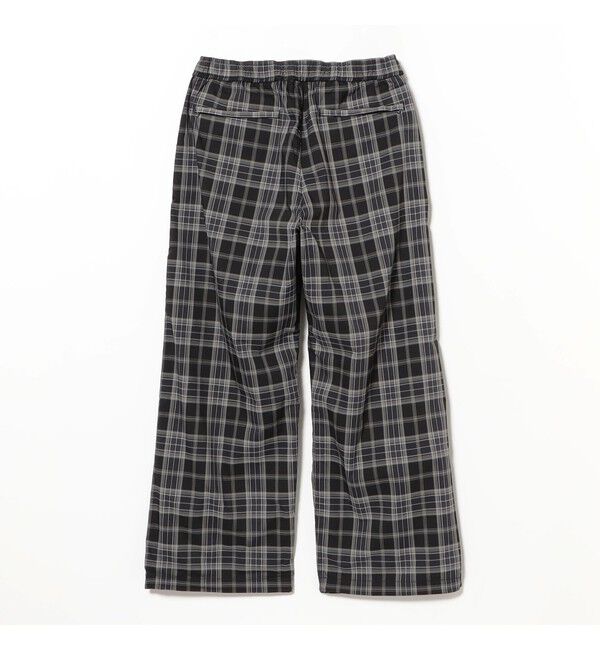 BEAMS「チェック ワイド イージーパンツ【ワイドストレートフィット】」|チノ|
