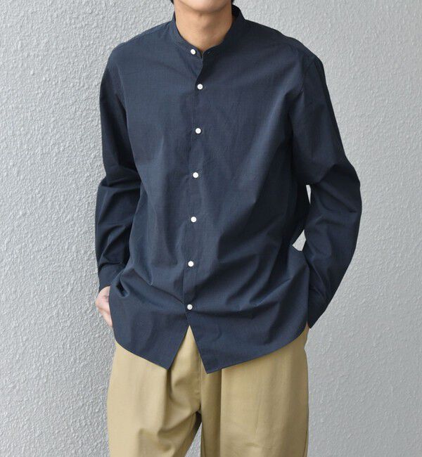 SHIPS any「SHIPS any: ストライプ / ソリッド リラックス バンドカラー シャツ 25AW◇」|シャツ・ブラウス|