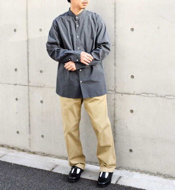 SHIPS any「SHIPS any: ストライプ / ソリッド リラックス バンドカラー シャツ 25AW◇」|シャツ・ブラウス|